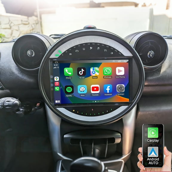 Gsuatey Android 13.0 Car Stereo Radio for BMW MINI Cooper 2011-2016 with Wireless CarPlay/Android Auto, 9" Touch Screen Media Player Replacement with Bluetooth/GPS/WiFi