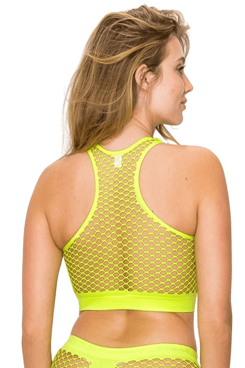neon yellow mesh top
