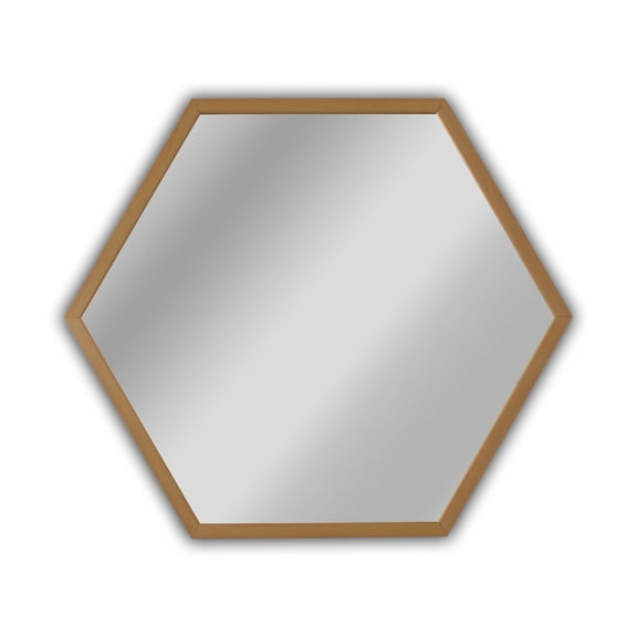 Radiance Goods Contemporary Maple Finish Hexagon Framed Wall Mirror 24" Width