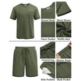 thumbnail image 5 of COOFANDY Men's Waffle Shirt and Shorts Set 2 Piece Outfits Casual Summer Tracksuits Set with Pockets, 5 of 5