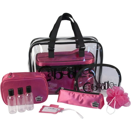 Caboodles Pink Satin Cosmetic Bag Set 10 Pc Caboodles Pink Satin Cosmetic Bag Set 10 Pc