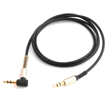Ipod Video Headset Afflux 3.5mm Aux Cable Audio Extension 90 Degree Angle Cord 3FT Auxiliary For Android Samsung iPhone iPad iPod PC Computer Laptop Tablet Speaker Home Car System Game Headset High Quality Black ()