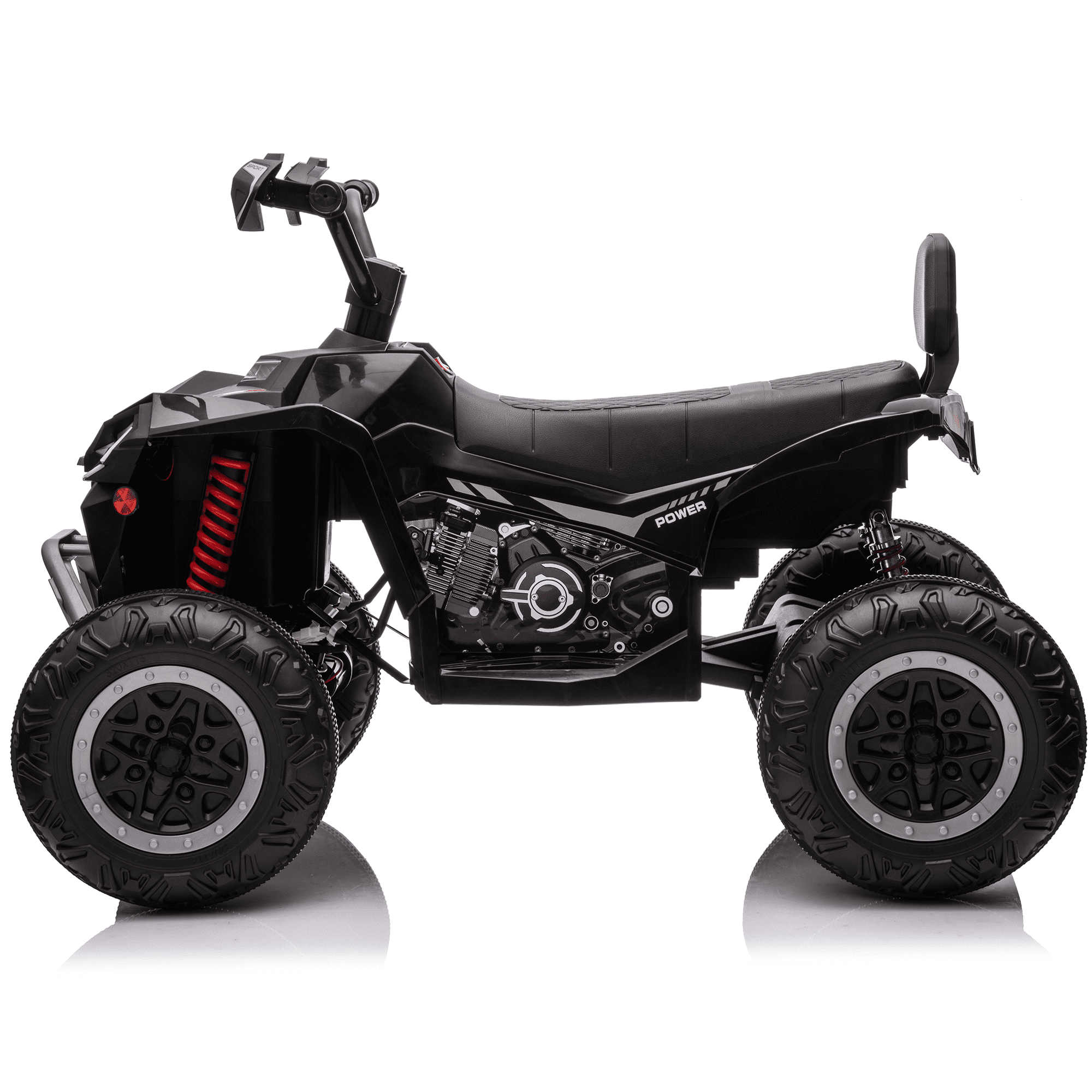 Jorfly 24V Ride on Truck ATV Car，Power Car Wheel 2-Seater Power Car Wheels Kids ATV – 800W 4WD Power with Remote Control & Extended Range Battery (Black)