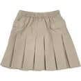 thumbnail image 4 of Girls Elastic Waist A-Line School Uniform Skort Scooter Skirt Kids Pleated Skirt Size 12, Khaki, 4 of 5