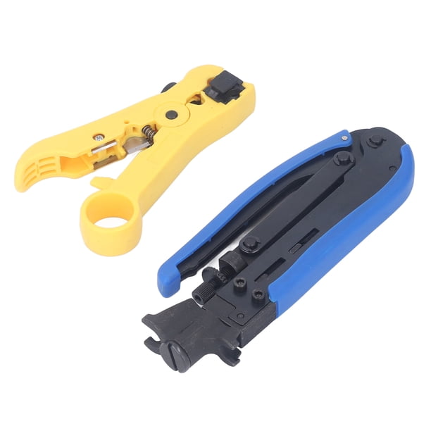 Kit de herramientas de engarzado coaxial ANGGREK con conector de 10 piezas Corte rápido Seguro Pelacables resistente Ligero Antideslizante