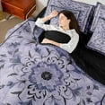 thumbnail image 4 of Manfei Purple Mandala 7 Pieces Bedding Comforter Set,Bohemian Theme Full Bedding Set Lightweight,Exotic Style Fitted Sheet Flat Sheet,Super Cozy Teens Bedroom Decor,Reversible, 4 of 7