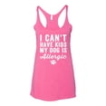 thumbnail image 2 of Wild Bobby, I Can't Have Kids My Dog is Allergic Funny, Dog Lover, Women Tri-Blend Racerback Tank Top, Vintage Pink, X-Large, 2 of 4