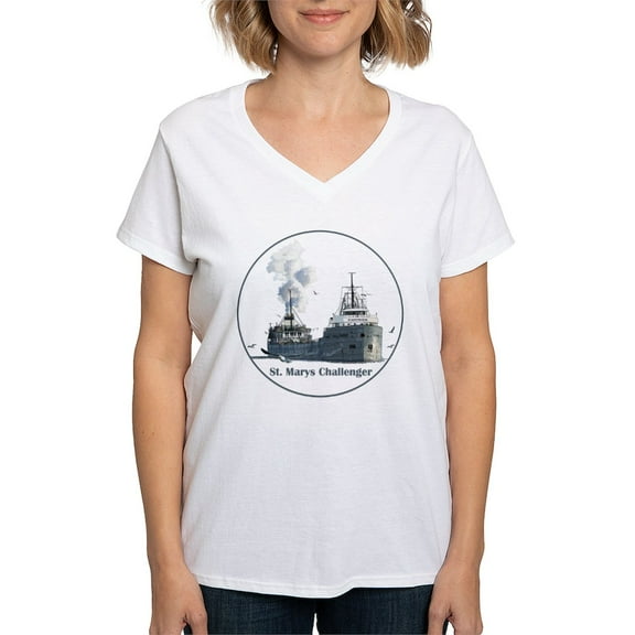 CafePress - The St. Marys Challenger Women's V Neck T Shirt - Womens Cotton V-Neck T-shirt