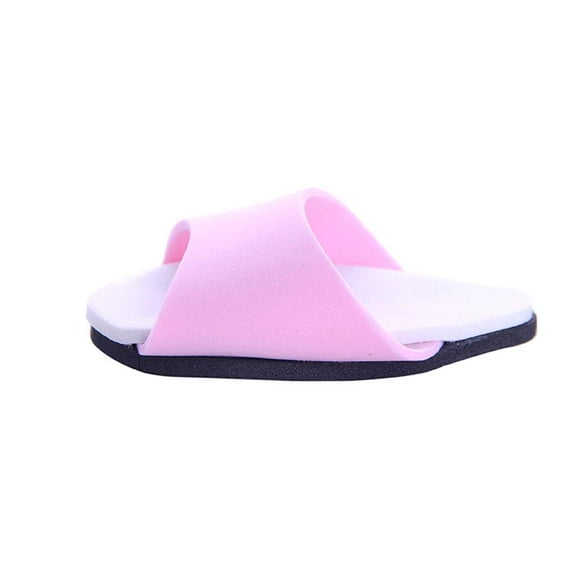 HILABEE 6.3cm Fashion Plastic Handmade Slippers Shoes for 18'' American Doll Dolls Acessories Daily Life Necessities Baby Kids Toys Christmas Birthday Gifts Pink