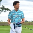 thumbnail image 3 of Rateoe Dolphin Pattern Men's Short Sleeve Polo Shirts, Golf Polo Shirts Short Sleeve Performance Moisture Wicking Dry-Medium, 3 of 6