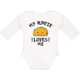 thumbnail image 3 of Inktastic My Auntie Loves Me with Taco Illustration Boys or Girls Long Sleeve Baby Bodysuit, 3 of 5