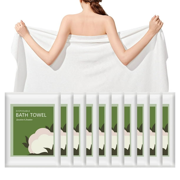 Paquete de 10 toallas de baño desechables Tvvcalk, 140 x 70 cm, suaves