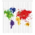 thumbnail image 3 of Ambesonne Map Shower Curtain, World Map Art, 69"Wx75"L, Red Purple and Yellow, 3 of 5