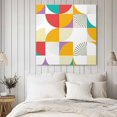 thumbnail image 4 of Colorful Geometric Wall Art Painting on Canvas, Middle Century Modern Abstract Art Canvas Art Home Prints Wall Art Framed Modern Artwork for Living Room Bedroom Wall Decor 8x8in, 4 of 9