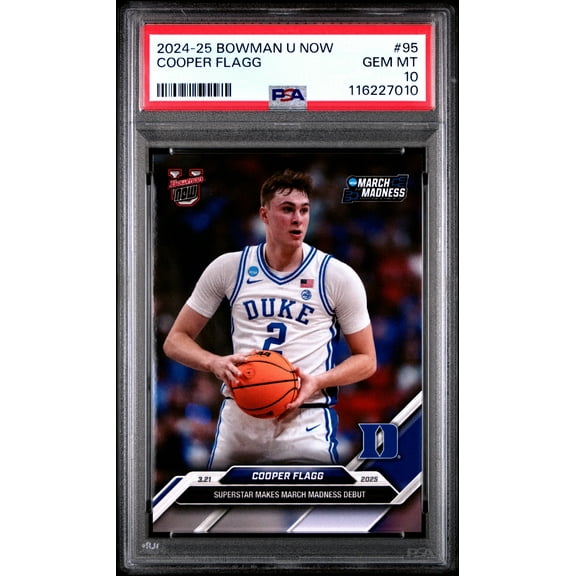 Graded 2024 Topps Bowman U Now Cooper Flagg #95 Rookie RC Basketball Card PSA 10 Gem Mint