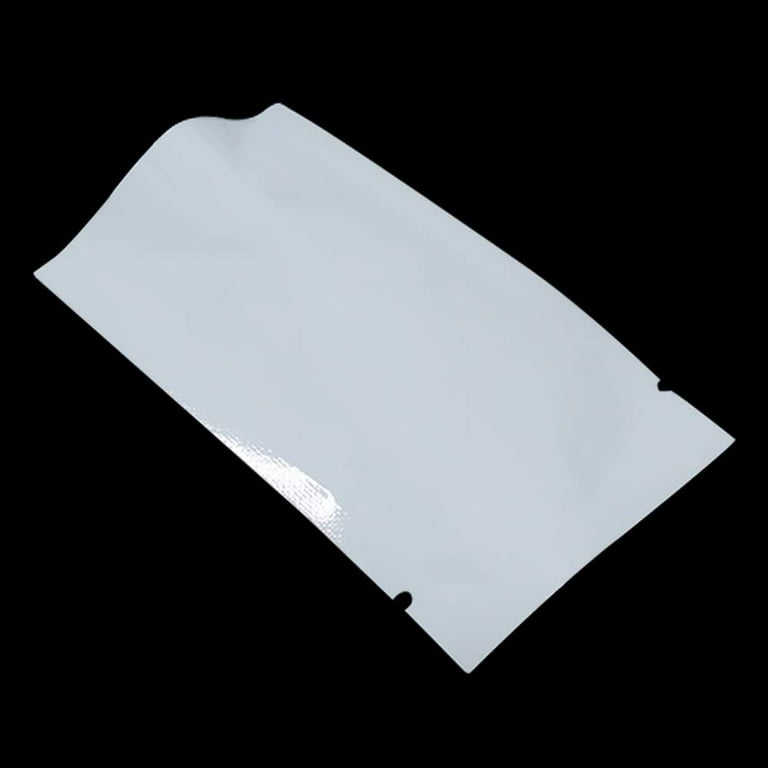 100PCS 6 x 9 cm 2.4 x 3.5 inch White Mylar Foil Open Top Bags