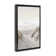 thumbnail image 4 of Seagulls over Sandy Footprints Black Framed Floater Canvas Wall Art, design by Decent Exposures, 4 of 10