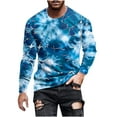 thumbnail image 2 of LEBONYARD Mens Sweatshirts Clearance,Fashionable Men'sPprinted Long Sleeved Round Neck Casual and Comfortable Top Blue S, 2 of 5