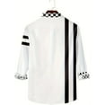 thumbnail image 2 of Men's Polo Shirts Long Sleeve Zip up Casual Polo T-Shirts Color Block Slim Fit Golf Polo Shirt with Pocket White 3XL, 2 of 6