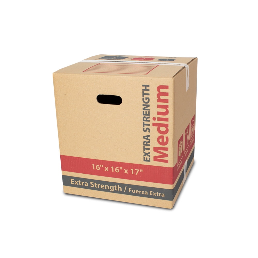 Pen + Gear Medium Extra Strength Recycled Kraft Moving and Storage Box, 16L x 16W x 17H