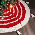 thumbnail image 1 of 2024 Christmas Red 48In Circular Knitted Tassel Tree Skirt Christmas Tree Apron Christmas Decorations, 1 of 8