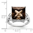 thumbnail image 3 of Sterling Silver Rhodium Smoky Quartz Ring, 3 of 5