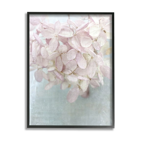 Stupell Industries Soft Pink Abstract Flower Petals Botanical & Floral Painting Black Framed Art Print Wall Art