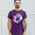 thumbnail image 3 of Tee Hunt Cat Riding a Llama in Space T-shirt Weird Galaxy Moon Creative Men's Tee, Purple, 5X-Large, 3 of 5
