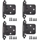 thumbnail image 1 of Paquete de 4 bisagras de cierre automático, bisagras superpuestas de 270 grados, bisagras de cromo pulido para muebles y gabinetes, bisagras empotradas para gabinetes de cocina con tornillo (negro), 1 of 5