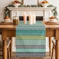 thumbnail image 2 of Table Runner 48 Inches Long for Kitchen Dining, Teal Black Boho Dresser Scarf Farmhouse, Dining Table Decorations for Wedding/Parties, Vintage Ethnic Tribe Abstract Art 13 x 48 In, 2 of 8