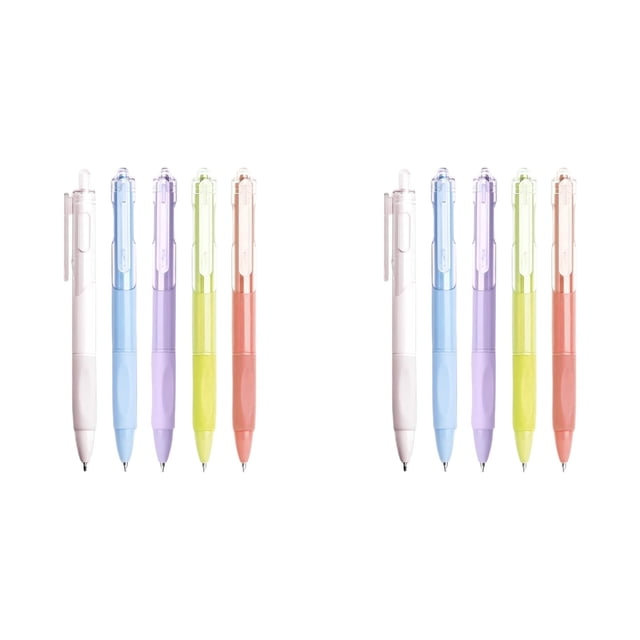 Offic Cabine, 10-Pack Retractable Click Gel Pens, 0.7Mm Medium Point Black ink Pens, Smooth Writing for Home, Office, Journaling, and Note-Taking, White