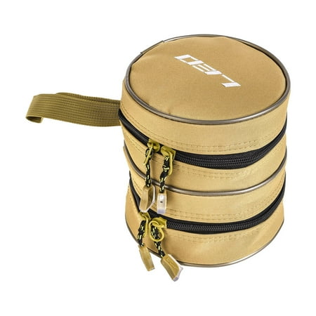 Ortofally Fly Fishing Zippered Reel Bag Reel Case Cover Multifunctional Outdoor Living Lure Storage Bag Two Layer