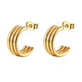 thumbnail image 5 of Pendientes de acero de titanio Yashi estilo europeo y americano en forma de C 4 pares, 5 of 5