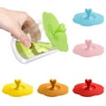 thumbnail image 6 of Yesbay 3 Pcs Cup Cover Cup Cover Food-grade Heart Handle Silicone Solid Color Anti-dust Cup Lid for Cup, 6 of 8