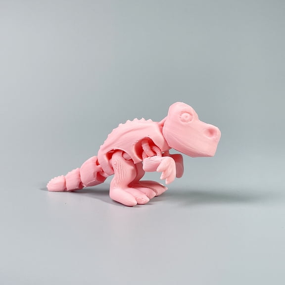 1PC PINK 6.5CM 3D Printed Tyrannosaurus Rex Dinosaur Figurine Model with Articulated Joints, Gift, Landscaping Decoration, Creative Figurine
