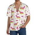 thumbnail image 3 of Xecao offers the Dachshund Dog Puppy for Men's Casual Short-sleeved Shirt, a button-up collared shirt with a pocket, perfect for beach vacations and yacht travel in the XX-Large size., 3 of 7