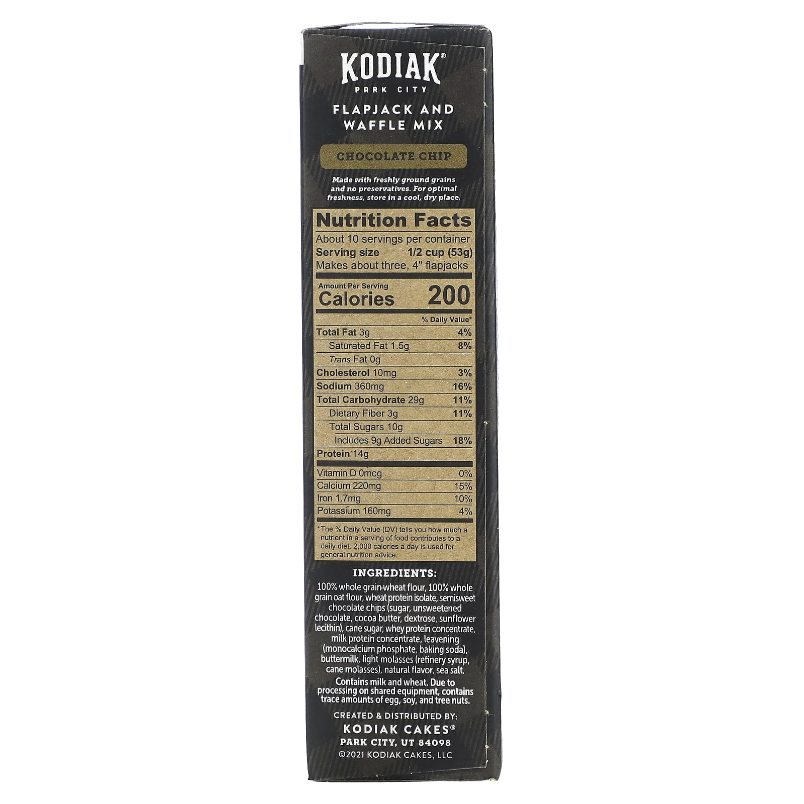 Kodiak Cakes, Power Cakes, Flapjack & Waffle Mix, Chocolate Chip, 18 oz (510 g) Pack of 2