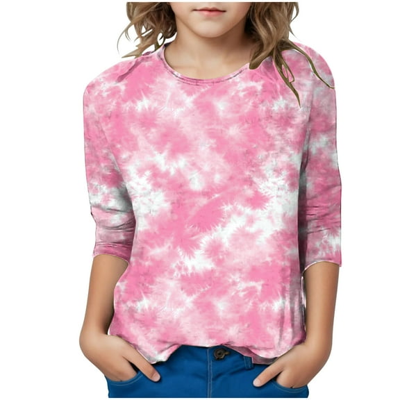 breaise Girl 3/4 Sleeve Shirts Boys Summer Crewneck T-Shirts Kids Basic Three Quarter Sleeve Tops Lightweight Tee Shirts