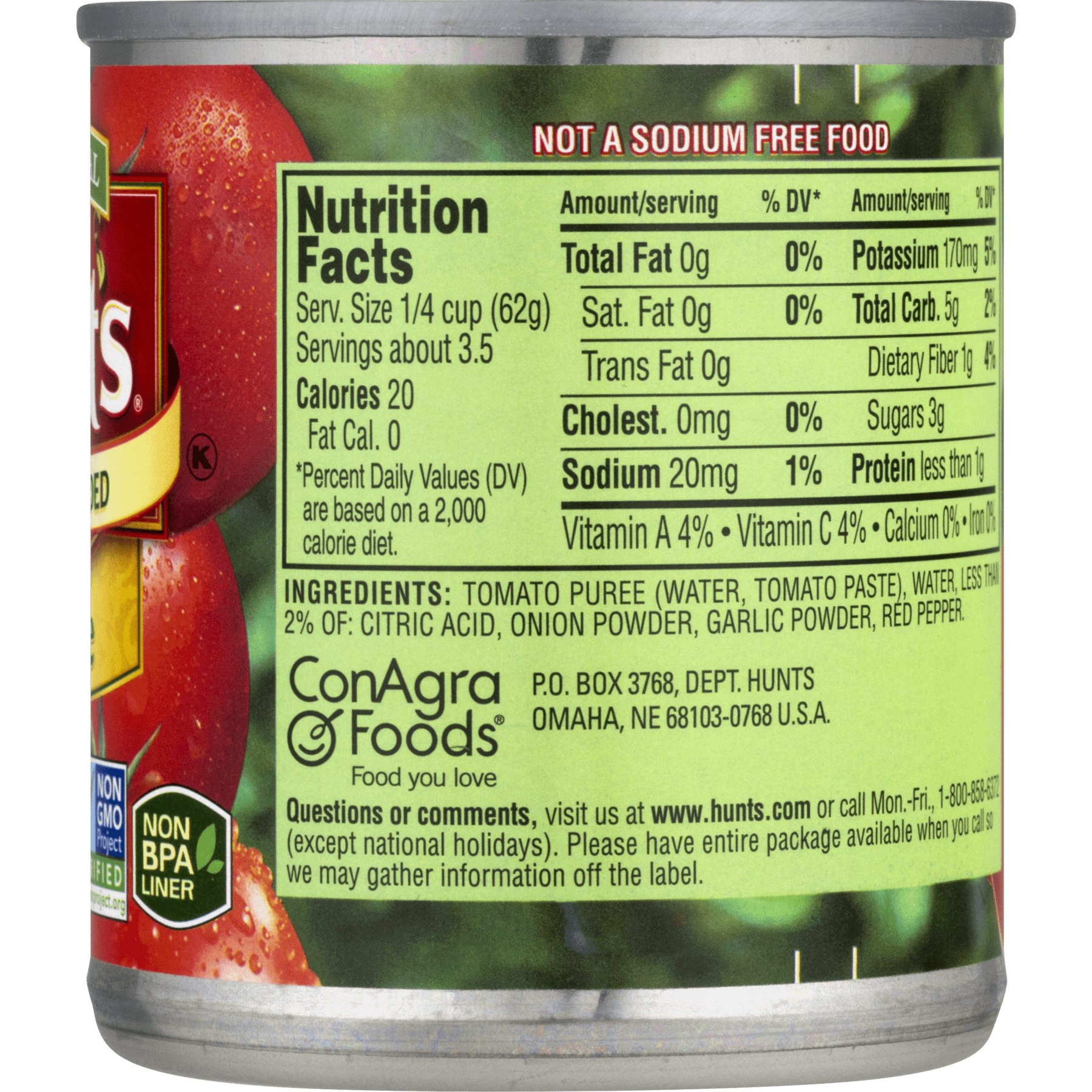 Hunts Tomato Sauce Nutrition Label Trovoadasonhos