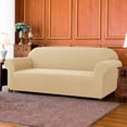 thumbnail image 2 of 2024 Solid Print Polyester Loveseat Slipcover  Chocolate, 2 of 6
