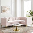 thumbnail image 3 of Modway Triumph Channel Tufted Performance Velvet 4-Piece Sectional Sofa in Pink, 3 of 10