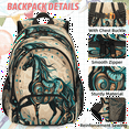 thumbnail image 2 of Herdesigns Ethnic Horse Large Backpack Set with Lunch Box Lightweight Water Resistant Travel Laptop Backpacks Casual Daypacks for Women Men, 2 of 8