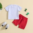 thumbnail image 4 of BJUTIR Independence Day Printed Outfits Set For Boys Baby Toddler 4 Of July Short Sleeve Letter Dinosaur Prints T Shirt Tops Shorts Outfits, 4 of 6