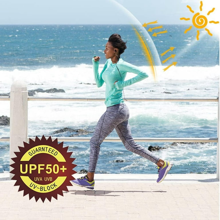Women's UPF50+ Long Sleeve UV Sun Protection Shirts Quick Dry Rash Guard  Swim Outdoor T-Shirt for Fishing Running Workout 