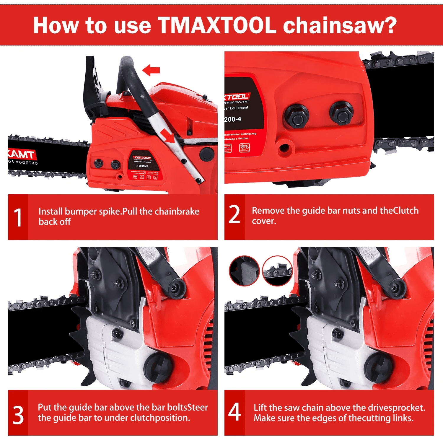 20in Gas Chainsaw, 62CC Powerful Chainsaw w/2 Stroke Engine, 3.4HP Cordless Chainsaw for Trees and Wood Cutting