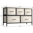 thumbnail image 6 of Sivan Home Décor Dresser with 5 Fabric Bin Drawers - Versatile for Bedroom Storage and/or TV Stand Riser (Faux Wood - Greige), 6 of 6