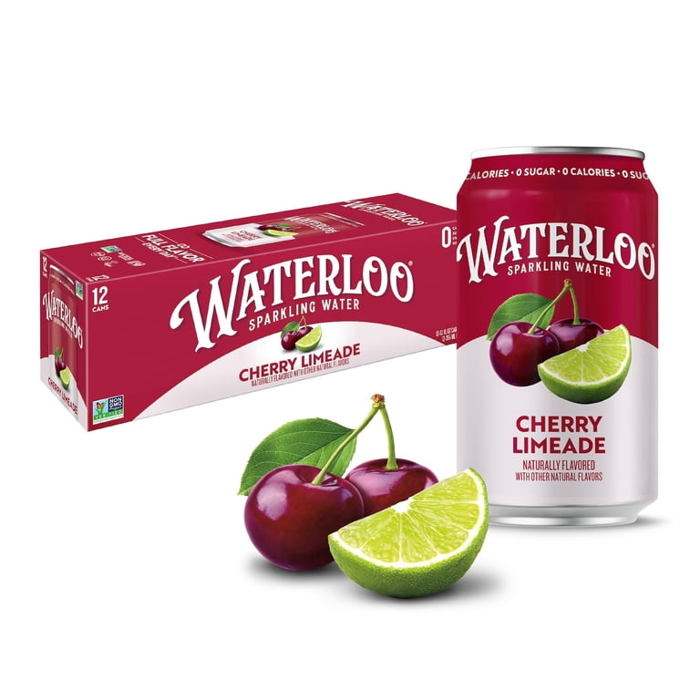 Waterloo Cherry Limeade Sparkling Water, 12 fl oz, 12 Pack photo 2