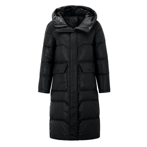 adviicd Womens Jacket Plus Size Packable Puffer Jacket for Women, Lightweight Quilted Puffer Coat with Hood (Black,XL)