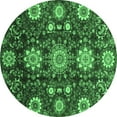 thumbnail image 1 of Ahgly Company Indoor Round Oriental Emerald Green Modern Area Rugs, 8' Round, 1 of 4