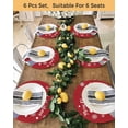 thumbnail image 4 of 15 Inch Round Placemats Set of 6, Christmas Red Non Slip Heat Insulation PP Table Mats, Cute Gnomes Xmas Winter Snowflakes Washable Place Mats for Kitchen Dining Party Table Decor, 4 of 7